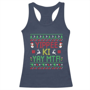 Yippee Ki Yay Racerback Tank Top 80's Movie Xmas Gift Ugly Christmas TS10 Navy Print Your Wear