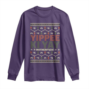 Yippee Ki Yay Long Sleeve Shirt Retro 80's Movie Xmas Gift Ugly Christmas TS10 Purple Print Your Wear
