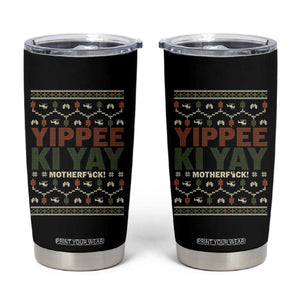 Yippee Ki Yay Tumbler Cup Retro 80's Movie Xmas Gift Ugly Christmas TS10 Black Print Your Wear