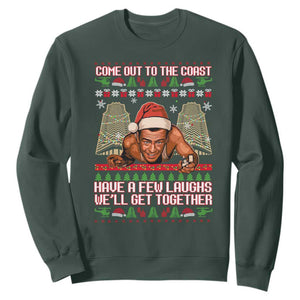 Nakatomi Plaza Party 1988 Sweatshirt Come Out To The Coast Mcclane Ugly Xmas TS10 Dark Forest Green Print Your Wear