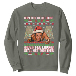 Nakatomi Plaza Party 1988 Sweatshirt Come Out To The Coast Mcclane Ugly Xmas TS10 Military Green Print Your Wear