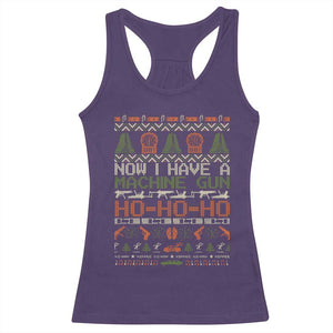 Now I Have A Machine Gun Racerback Tank Top Christmas 90s Movie Ugly Xmas TS10 Purple Print Your Wear