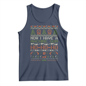 Now I Have A Machine Gun Tank Top Christmas 90s Movie Ugly Xmas TS10 Navy Print Your Wear