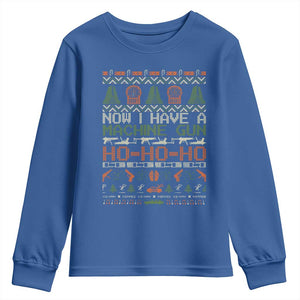 Now I Have A Machine Gun Youth Sweatshirt Christmas 90s Movie Ugly Xmas TS10 Royal Blue Print Your Wear