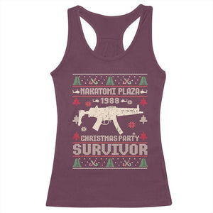 Nakatomi Plaza Christmas Party Racerback Tank Top Funny 80's Die Movie 1988 Ugly Christmas TS10 Maroon Print Your Wear