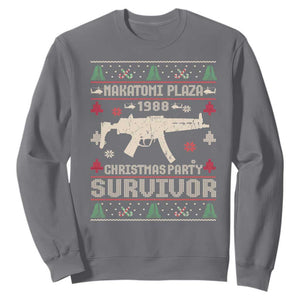Nakatomi Plaza Christmas Party Sweatshirt Funny 80's Die Movie 1988 Ugly Christmas TS10 Charcoal Print Your Wear