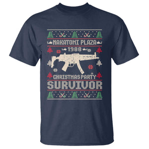 Nakatomi Plaza Christmas Party T Shirt Funny 80's Die Movie 1988 Ugly Christmas TS10 Navy Print Your Wear