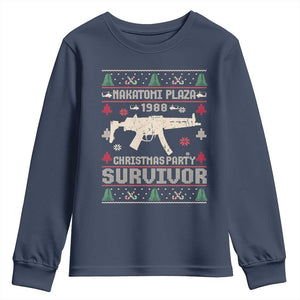 Nakatomi Plaza Christmas Party Youth Sweatshirt Funny 80's Die Movie 1988 Ugly Christmas TS10 Navy Print Your Wear