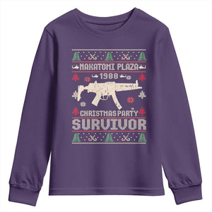 Nakatomi Plaza Christmas Party Youth Sweatshirt Funny 80's Die Movie 1988 Ugly Christmas TS10 Purple Print Your Wear