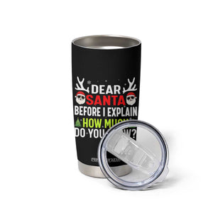 Funny Christmas Tumbler Cup Dear Santa I Can Explain How Much Do You Know TS10 Print Your Wear