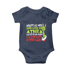 Funny Christmas Baby Onesie I'm The Gift Kids Pajamas Girls Boys TS10 Navy Print Your Wear