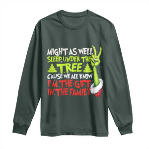 Funny Christmas Long Sleeve Shirt I'm The Gift Kids Pajamas Girls Boys TS10 Dark Forest Green Print Your Wear