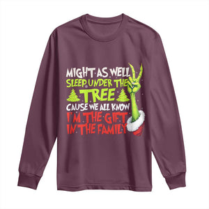 Funny Christmas Long Sleeve Shirt I'm The Gift Kids Pajamas Girls Boys TS10 Maroon Print Your Wear