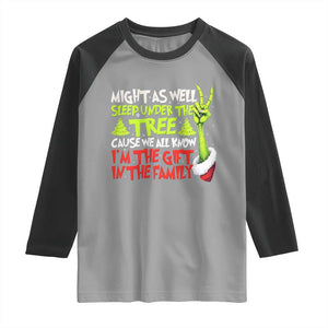 Funny Christmas Raglan Shirt I'm The Gift Kids Pajamas Girls Boys TS10 Sport Gray Black Print Your Wear