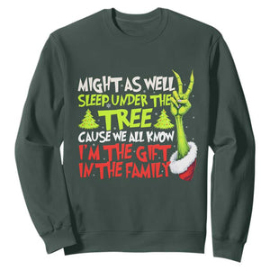 Funny Christmas Sweatshirt I'm The Gift Kids Pajamas Girls Boys TS10 Dark Forest Green Print Your Wear