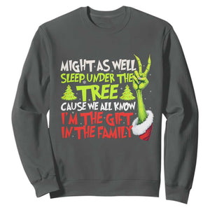 Funny Christmas Sweatshirt I'm The Gift Kids Pajamas Girls Boys TS10 Dark Heather Print Your Wear