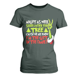 Funny Christmas T Shirt For Women I'm The Gift Kids Pajamas Girls Boys TS10 Dark Forest Green Print Your Wear