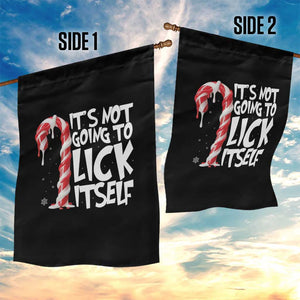 Funny Dirty Christmas Garden Flag It's Not Going To Lick Itself Adult Humor Cringe Candy Cane TS10 Print Your Wear