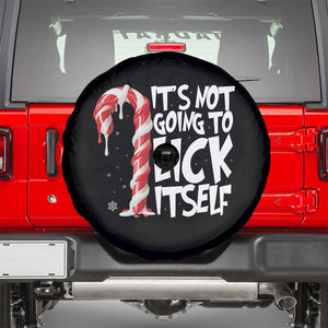 Funny Dirty Christmas Spare Tire Cover It's Not Going To Lick Itself Adult Humor Cringe Candy Cane TS10 Black Print Your Wear