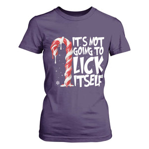 Funny Dirty Christmas T Shirt For Women It's Not Going To Lick Itself Adult Humor Cringe Candy Cane TS10 Purple Print Your Wear