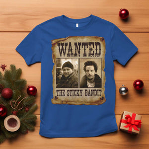 Funny Christmas Movie T Shirt Wanted Sticky Bandit Merry Xmas Ya Filthy Animal TS10 Royal Blue Print Your Wear