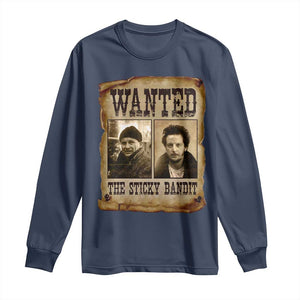 Funny Christmas Movie Long Sleeve Shirt Wanted Sticky Bandit Merry Xmas Ya Filthy Animal TS10 Navy Print Your Wear