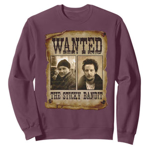 Funny Christmas Movie Sweatshirt Wanted Sticky Bandit Merry Xmas Ya Filthy Animal TS10 Maroon Print Your Wear