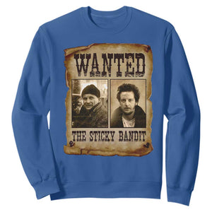 Funny Christmas Movie Sweatshirt Wanted Sticky Bandit Merry Xmas Ya Filthy Animal TS10 Royal Blue Print Your Wear