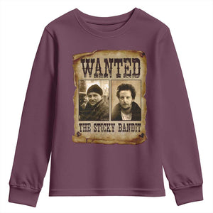 Funny Christmas Movie Youth Sweatshirt Wanted Sticky Bandit Merry Xmas Ya Filthy Animal TS10 Maroon Print Your Wear