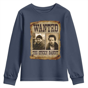 Funny Christmas Movie Youth Sweatshirt Wanted Sticky Bandit Merry Xmas Ya Filthy Animal TS10 Navy Print Your Wear