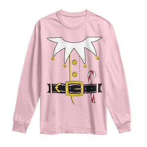 Christmas Elf Costume Long Sleeve Shirt Holiday Costume Funny Christmas Gift TS10 Light Pink Print Your Wear