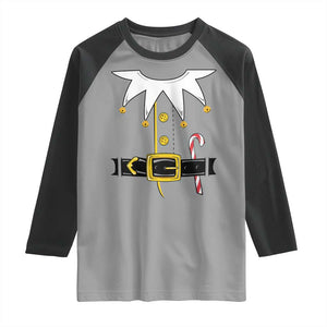 Christmas Elf Costume Raglan Shirt Holiday Costume Funny Christmas Gift TS10 Sport Gray Black Print Your Wear