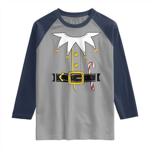 Christmas Elf Costume Raglan Shirt Holiday Costume Funny Christmas Gift TS10 Sport Gray Navy Print Your Wear