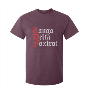Funny Foxtrots Delta Tangos T Shirt For Kid TS10 Maroon Print Your Wear
