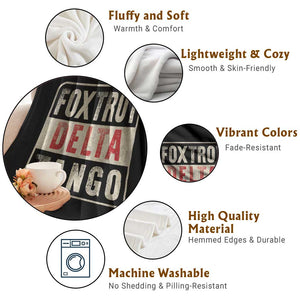 Subtle FDT Throw Blanket Foxtrots Delta Tangos TS10 Print Your Wear