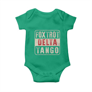 Subtle FDT Baby Onesie Foxtrots Delta Tangos TS10 Irish Green Print Your Wear