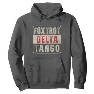 Subtle FDT Hoodie Foxtrots Delta Tangos TS10 Dark Heather Print Your Wear
