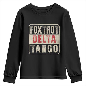 Subtle FDT Youth Sweatshirt Foxtrots Delta Tangos TS10 Black Print Your Wear