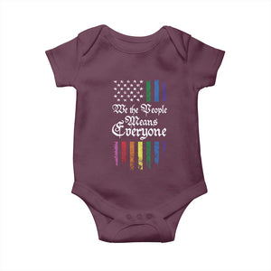 We The People Means Everyone Baby Onesie LGBTQ Rainbow USA Flag Gay Pride LGBT Ally TS10 Maroon Print Your Wear