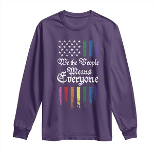 We The People Means Everyone Long Sleeve Shirt LGBTQ Rainbow USA Flag Gay Pride LGBT Ally TS10 Purple Print Your Wear