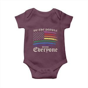 We The People Means Everyone Lgbt Equality Baby Onesie USA LGBTQ Pride Flag TS10 Maroon Print Your Wear