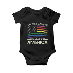 No Kings In America Baby Onesie We The People USA LGBTQ Pride Flag TS10 Black Print Your Wear