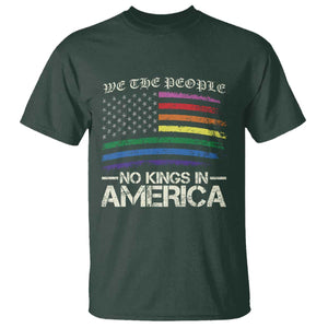 No Kings In America T Shirt We The People USA LGBTQ Pride Flag TS10 Dark Forest Green Print Your Wear