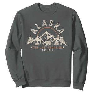 Alaska Sweatshirt Vintage Bear The Last Frontier Souvenir TS10 Dark Heather Print Your Wear