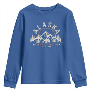 Alaska Youth Sweatshirt Vintage Bear The Last Frontier Souvenir TS10 Royal Blue Print Your Wear