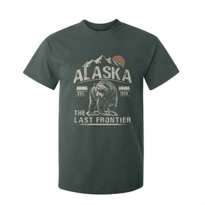 Bear Alaska The Last Frontier T Shirt For Kid Vintage Alaska Camping Hiking Mountain TS10 Dark Forest Green Print Your Wear