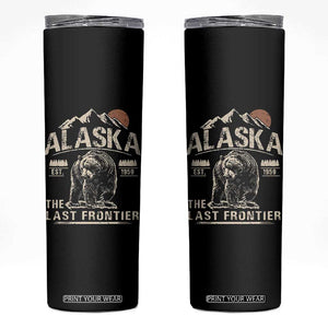Bear Alaska The Last Frontier Skinny Tumbler Vintage Alaska Camping Hiking Mountain TS10 Black Print Your Wear