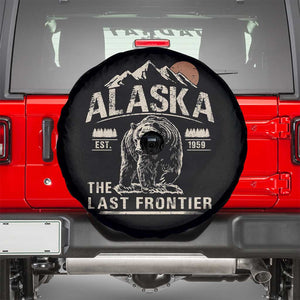 Bear Alaska The Last Frontier Spare Tire Cover Vintage Alaska Camping Hiking Mountain TS10 Black Print Your Wear