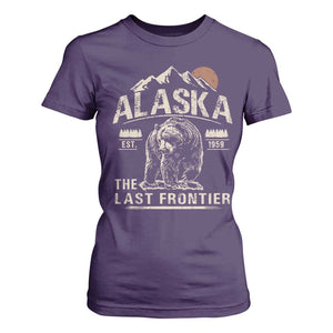 Bear Alaska The Last Frontier T Shirt For Women Vintage Alaska Camping Hiking Mountain TS10 Purple Print Your Wear