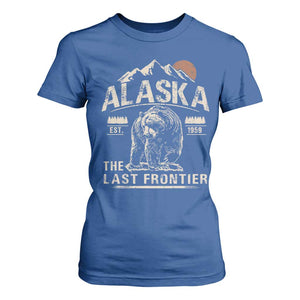 Bear Alaska The Last Frontier T Shirt For Women Vintage Alaska Camping Hiking Mountain TS10 Royal Blue Print Your Wear